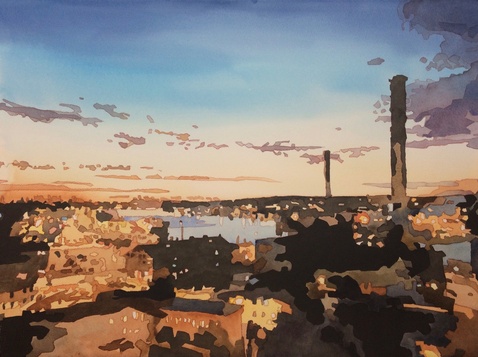 Konstutställning med Steve Bettman "Landshapes", Akvareller