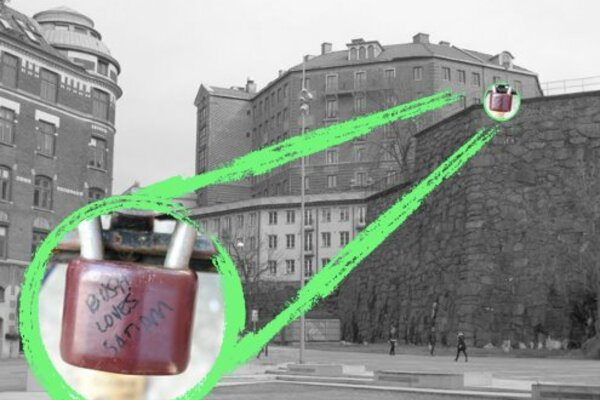 En orgie av hänglås ovanför Esperantoplatsen