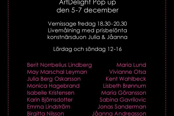 ArtDelight Pop up - samlingsutställning med livemålning