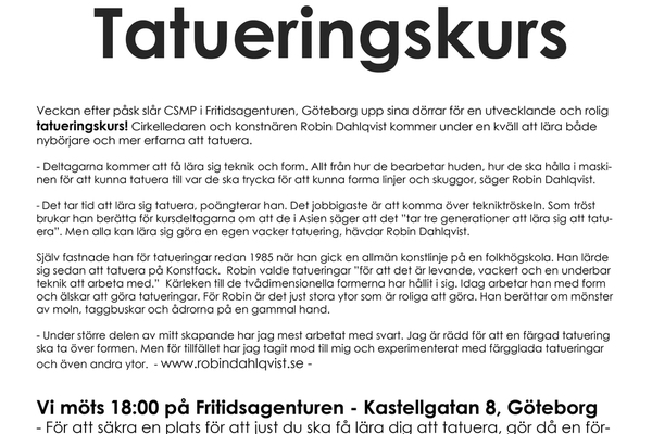 Tatueringskurs med CSMP
