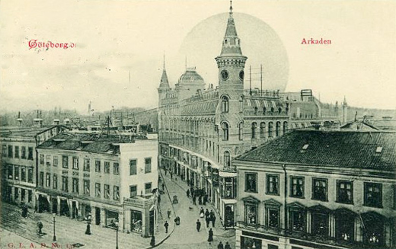 Arkaden 1901, sett från Östra Hamngatan. Foto:Göteborgs Stadsmuseum 