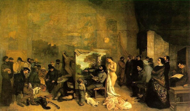 Bild: Courbet, Artist studio 1855. Art Gallery ErgsArt - by ErgSap/Flickr Creative Commons 