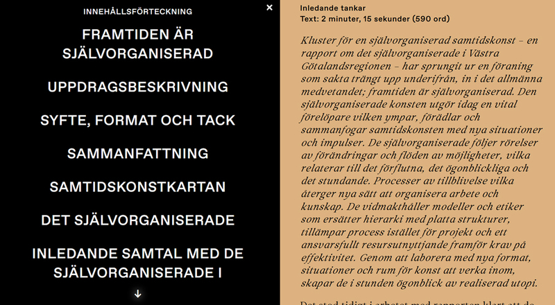 Bild: Screenshot från rapporten på http://kluster.kulturivast.se