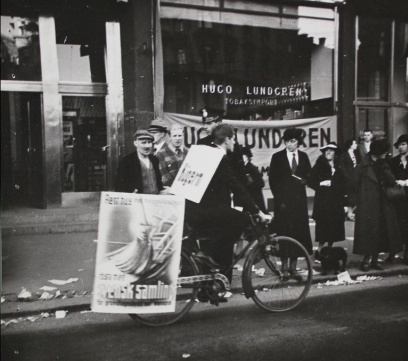 Okänd fotograf från valkampanjen 1936 för Allmänna valmansförbundet. Stockholms stadsarkiv