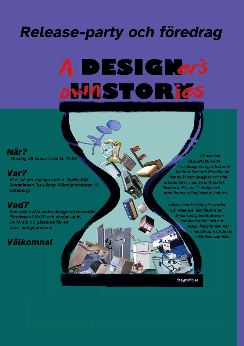 Föredrag och release-party för min nya bok: 'DESIGN HISTORIER- en designers egna historier' / 'DESIGN HISTORY - a designer's own stories'