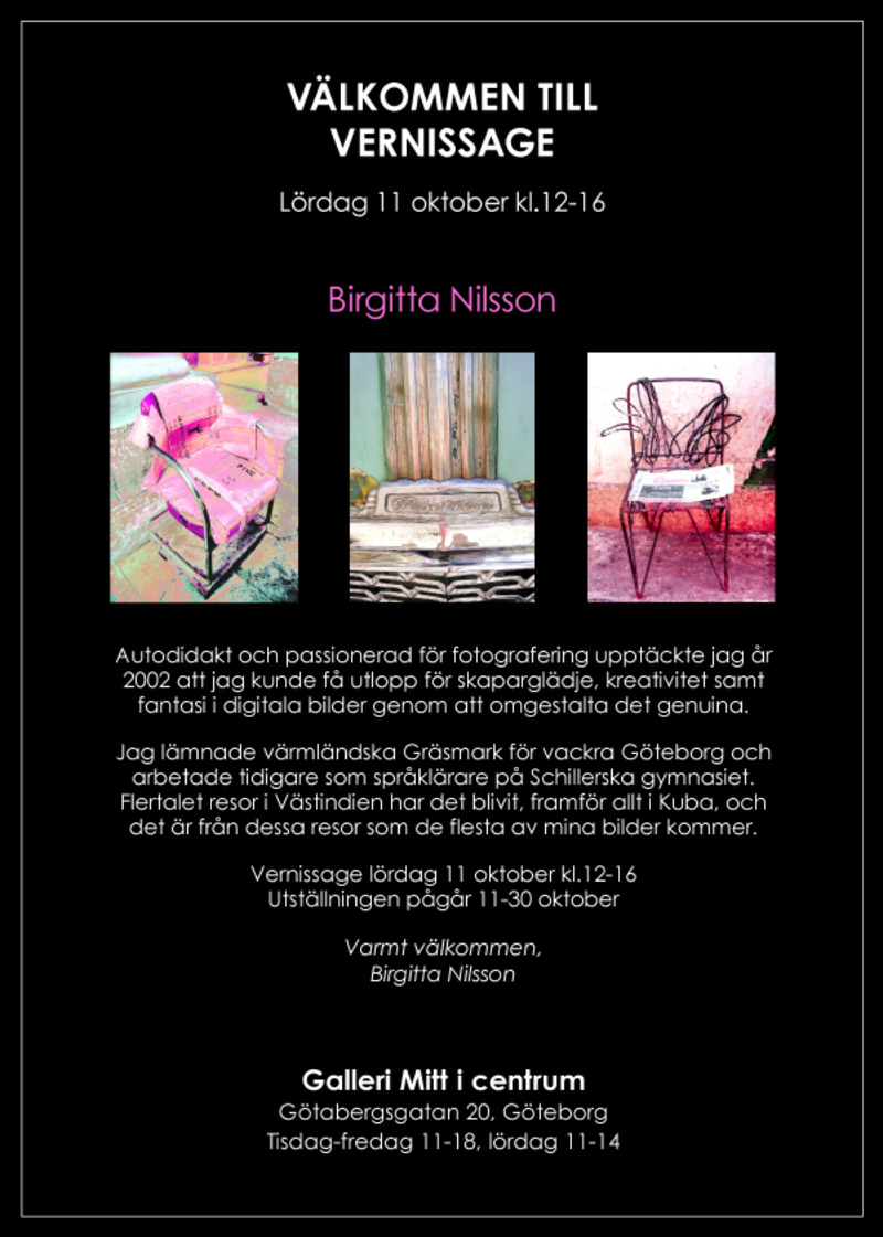 Vernissage för Konstfotograf Birgitta Nilsson