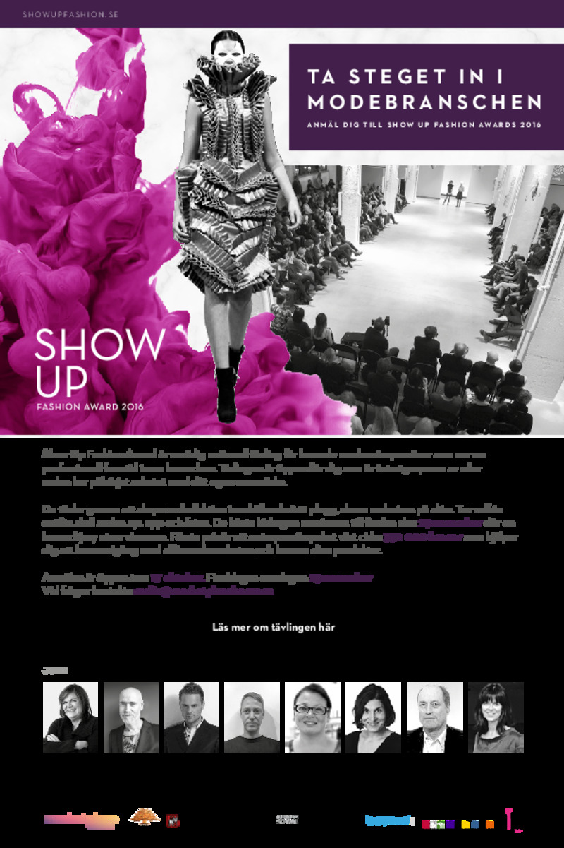 Show Up Fashion Award 2016 - anmälan öppen