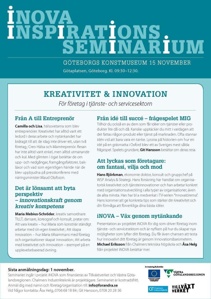 Inspirationsseminarium Kreativitet och innovation