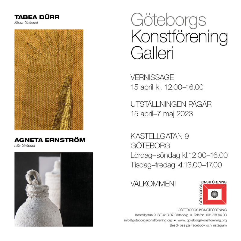 Vernissage Tabea Dürr, Agneta Ernström lördag 15 april