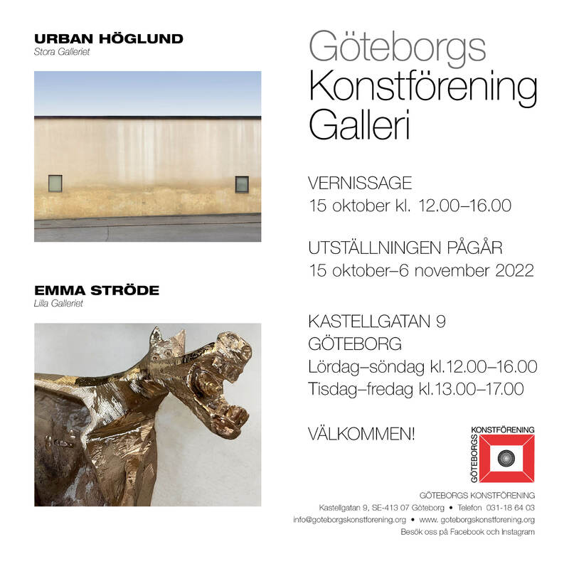 Vernissage Urban Höglund och Emma Ströde på Göteborgs Konstförening