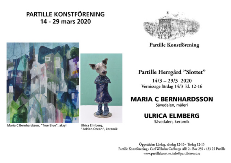 Vernissage på Slottet/ Partille Herrgård med Maria C Bernhardsson och Ulrica Elmberg