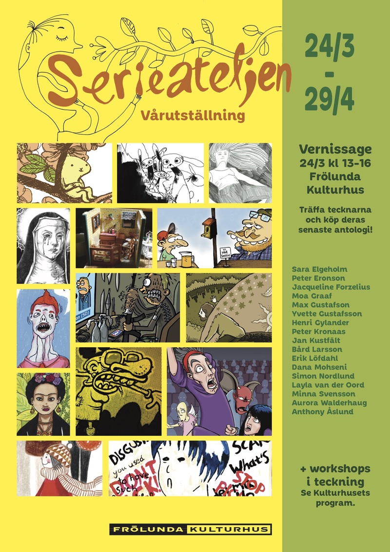 Serieateljéns vårutställning. Vernissage 24 mars