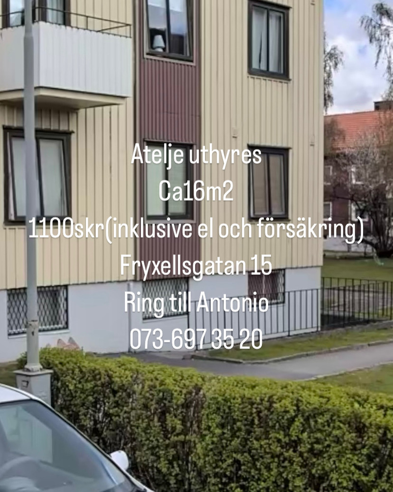 Del i ateljéföreningen ledig