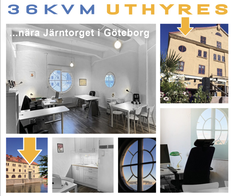 HYR KONTORSLOKAL 36kvm, nära Järntorget, Linné, Majorna