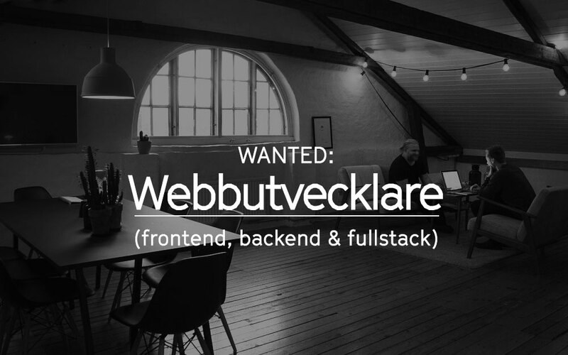 Webbutvecklare sökes!
